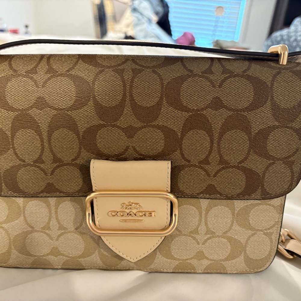 Coach Tan and Cream Crossbody Bag
